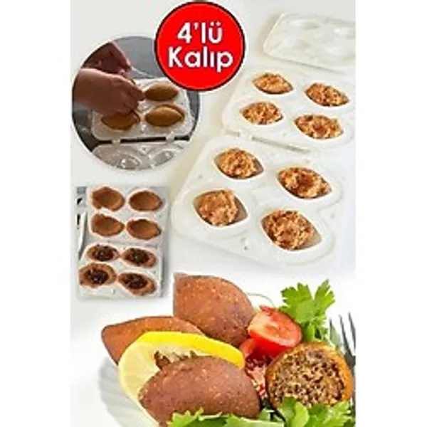 Mithra Life 4 Lü Yapışmaz Beyaz İçli Köfte Kabı Aparatı Mıt1111
