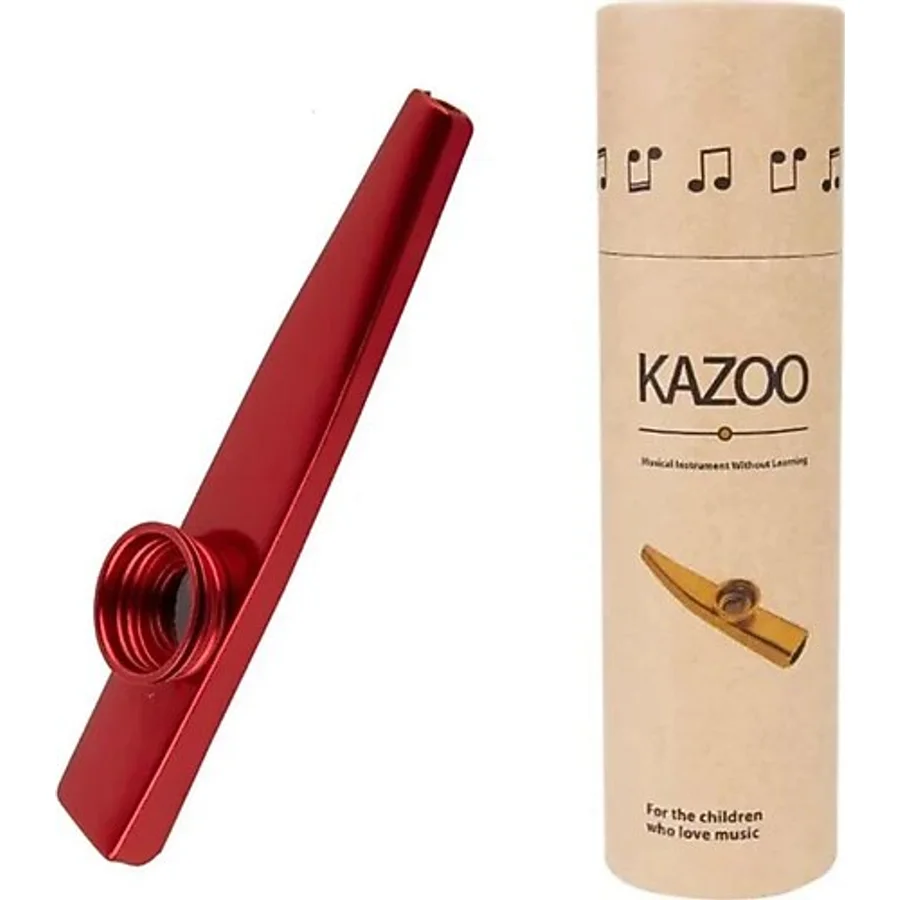 MK-01R Metal Kazoo Kutulu Alüminyum Alaşım Kırmızı