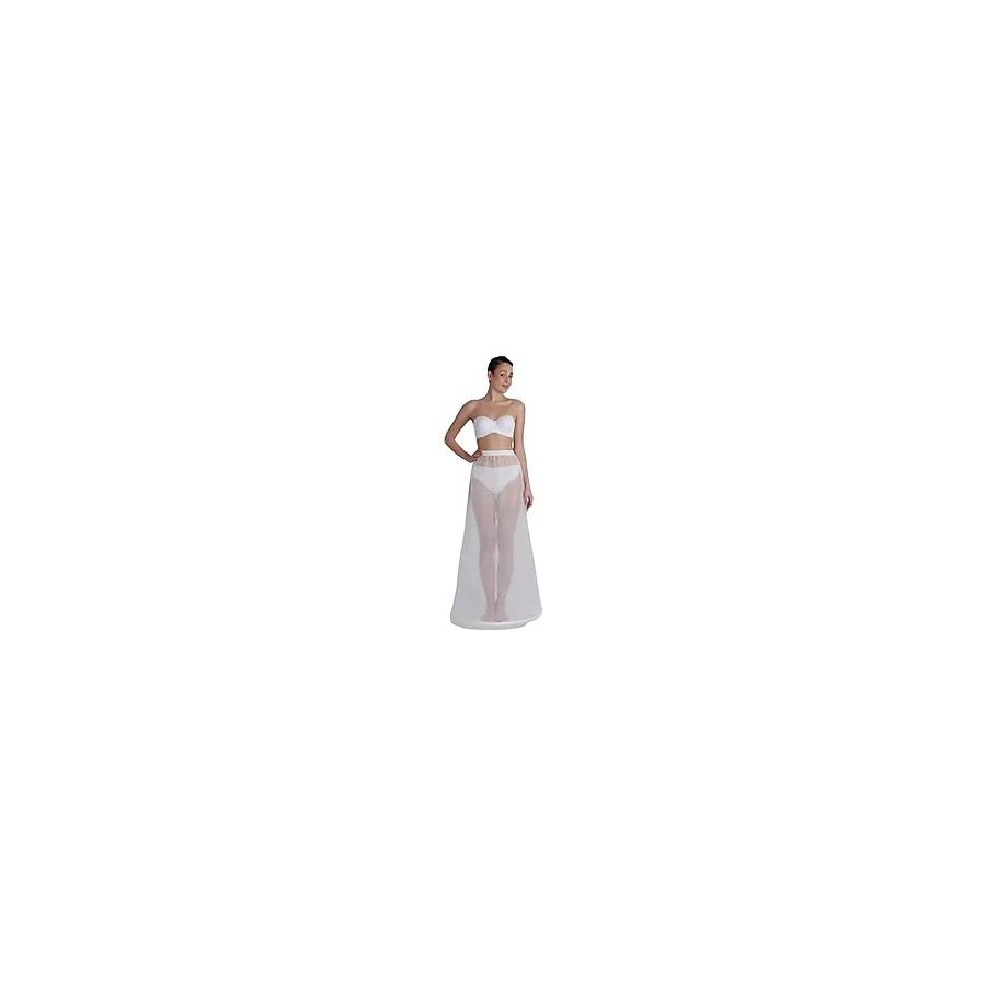 MK MODA ATELİER 1 Telli Elastik Bantlı Jupon A Kesim Gelinlik, Kaftan ve Abiye için Rahat Adım Yürüme Tarlatan J-901ED ekru M