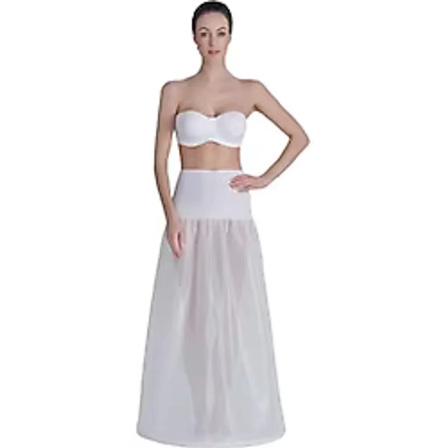 MK MODA ATELİER 1 Telli Elastik Korseli Jupon Helen Gelinlik, Kaftan ve Abiye için Rahat Adım Yürüme Tarlatan J-151C Ekru M