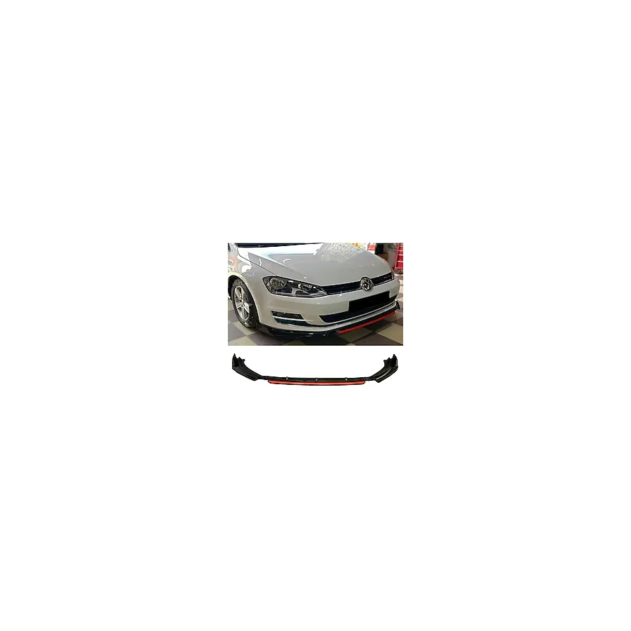 MKG Vw Golf 7.5 Kırmızılı Ön Lip Ön Tampon Eki 4 Prç Piona Black Ithal