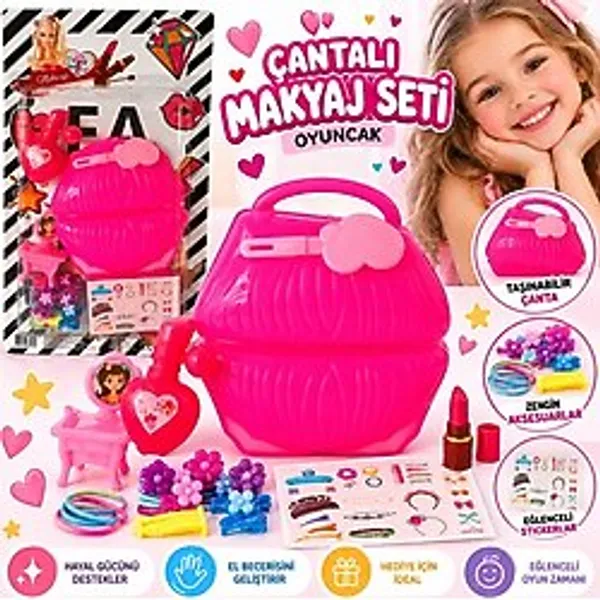 Mkj-22 Kartela Çantalı Makyaj Seti Oyuncak - Yok