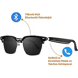 Mlb E13-06 Siyah Kablosuz Bluetooth Uyumlu Akıllı Gözlük