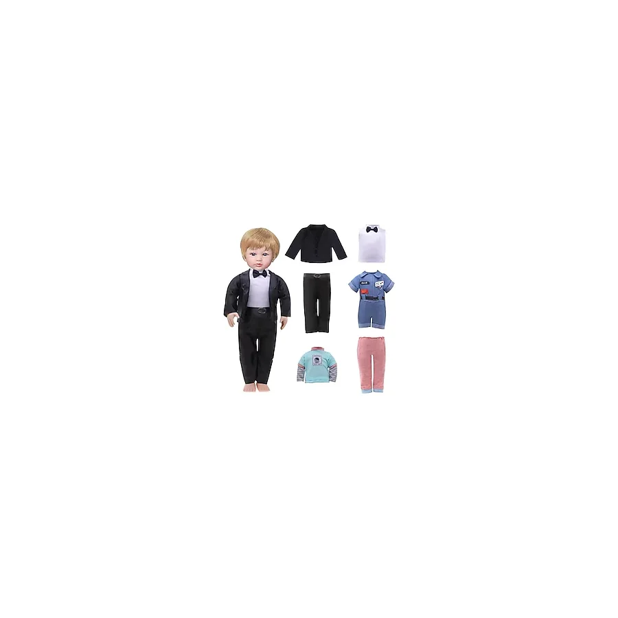 MLcnleS 6 Takım Moda 45,72 cm Erkek Bebek Giysileri Günlük Giyim Ekose Ceket Pantolon Spor Giyim Kıyafetleri Smokin Takımları ile 45,72 cm Oyuncak Bebek Aksesuarları