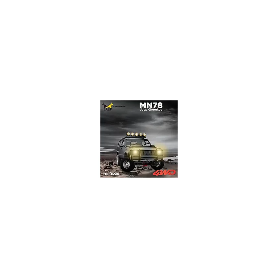 Mn Model Mn78 1/12 Jeep Cherokee 4x4 RC Model Crawler Offroad Truck Uzaktan Kumandalı Araba RTR Gümüş+dahili Işık Seti