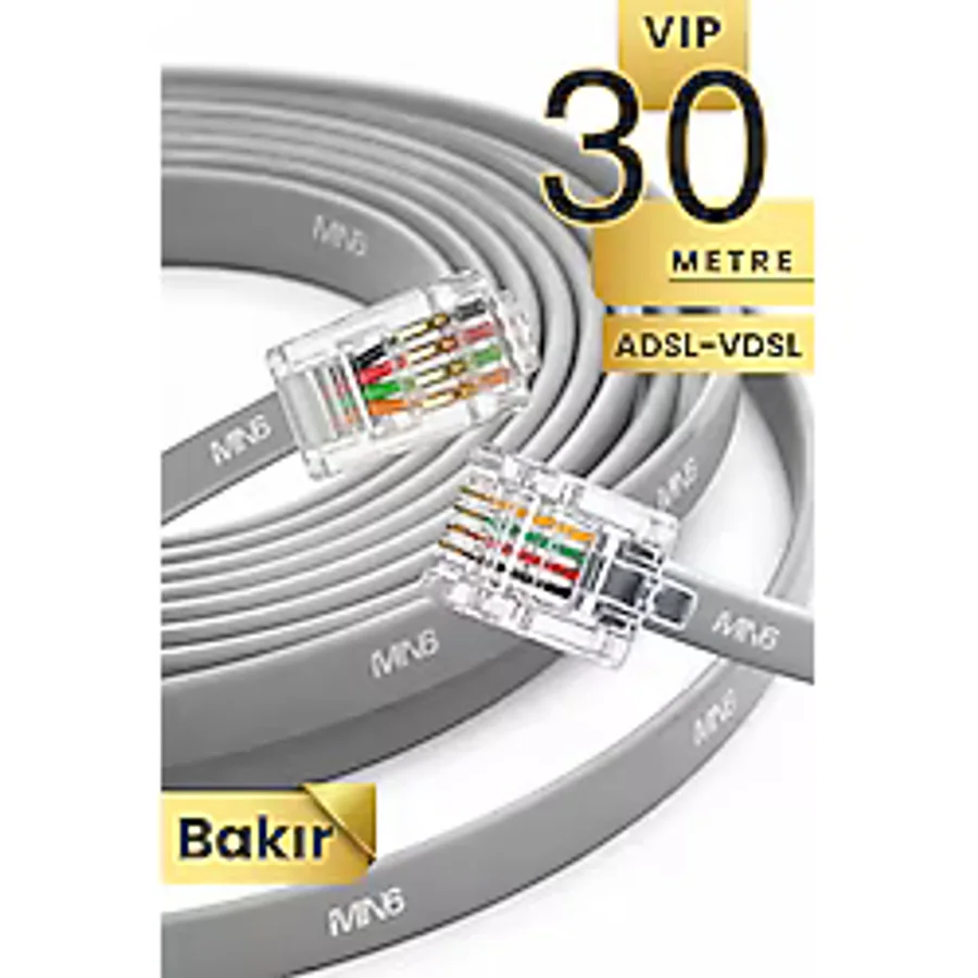 MN6 MN202F Telefon hat Kablosu 30 metre/Bakır Tel-Diş Mekan/Kutu-Modem DSL Adsl Vdsl kablosu/4'LÜ-FLAT