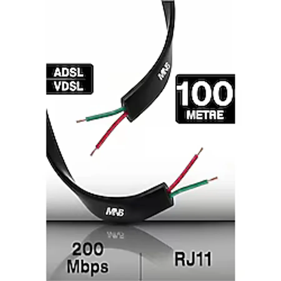 MN6 MN207FS Telefon hat Kablosu 100 metre/2 Telli-Flat-rj11 kablo/Kutu-Modem DSL Adsl Vdsl kablosu