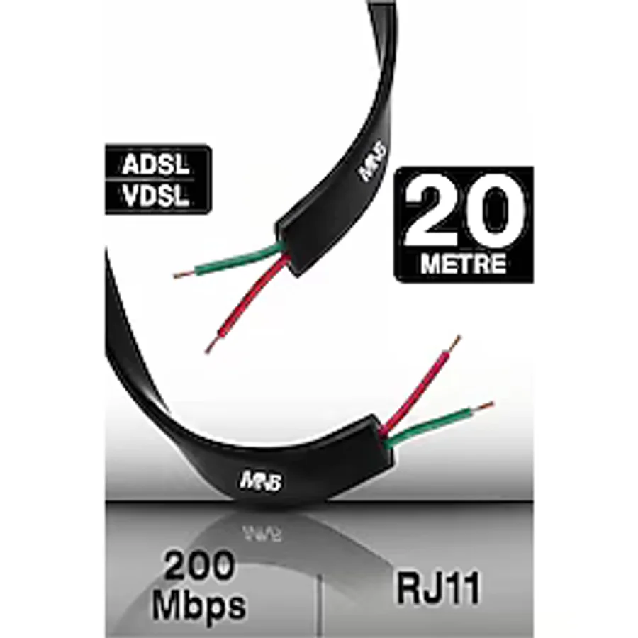 MN6 MN207FS Telefon hat Kablosu 20 metre/2 Telli-Flat-rj11 kablo/Kutu-Modem DSL Adsl Vdsl kablosu