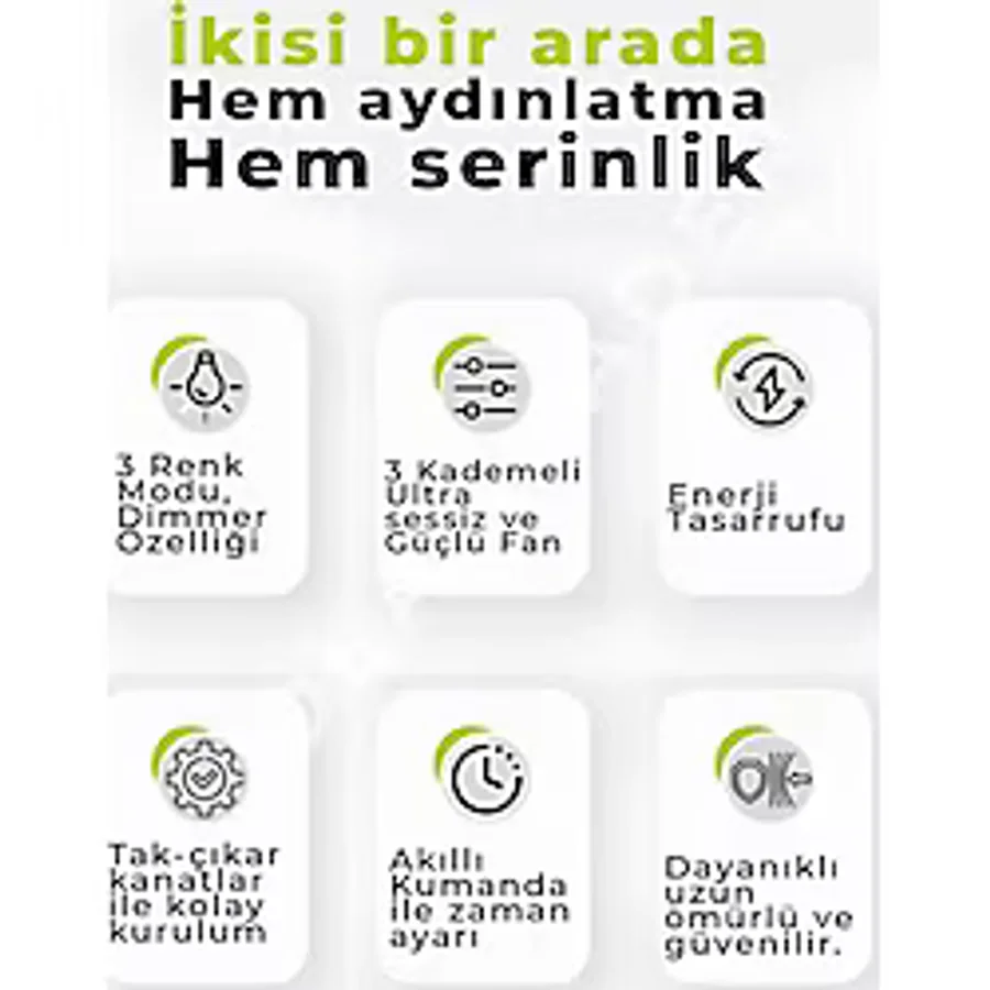 mny elektrik KRİSTAL TAVAN VANTİLATÖRÜ 6 KANAT KUMANDALI SESSİZ 3 RENK IŞIK ÖZELLİĞİ DİMMERLİ