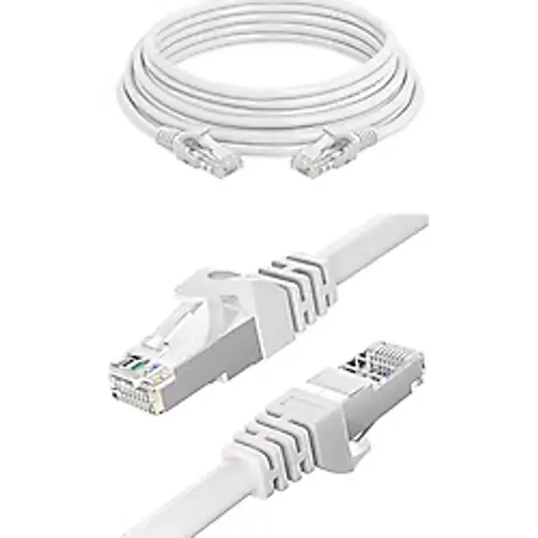 Mobee Cat6 Ethernet Kablosu, 20 Metre, Yüksek Hız 1000Mbps, 250MHz, STP Korumalı, RJ45 Erkek-Erkek, Beyaz, Ağ/Network Bağlantısı için