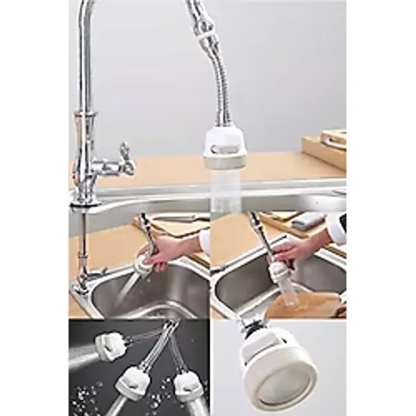 Mobee Plastik 3 Fonksiyonlu Mutfak Lavabo Başlığı 360 Derece Döner Musluk Ucu Tasarruflu 1410