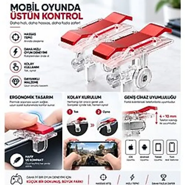 Mobil Oyun Tetik Aparatı - Telefon Oyun Kontrol Tuşu