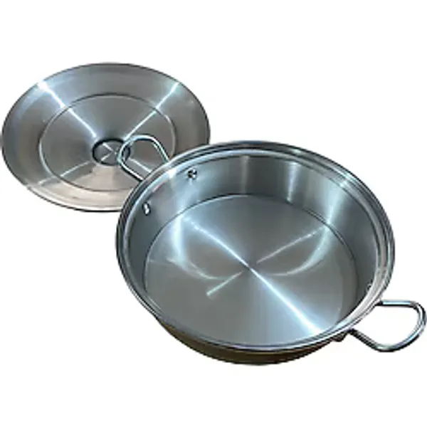 Mobilreyon Alüminyum Kızartma,pilav,karnıyarık,kamp Tavası -kapaklı Tava-32 Cm 5-6 Kişilik Gümüş