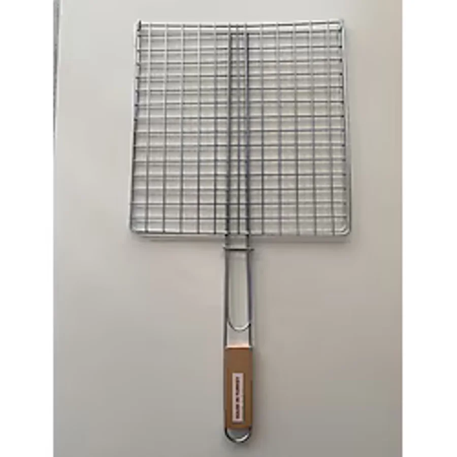 Mobilreyon Mangal Barbekü Izgarası,ahşap Saplı Tel Izgara 30 30cm