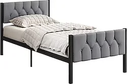Mobpazar Stil 90x200 cm Kapitoneli Metal Tek Kişilik Karyola