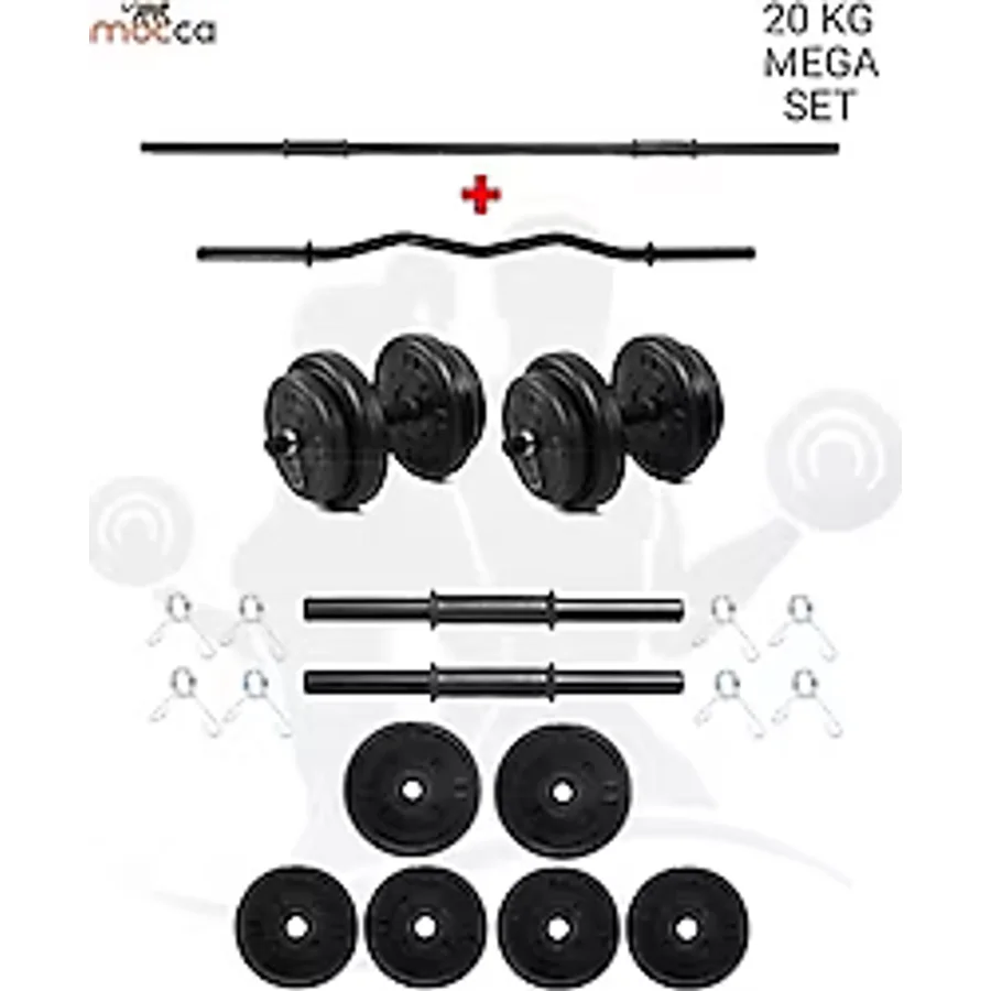 Moccastyle 20 kg Z Bar Megaset Halter ve Dambıl Seti