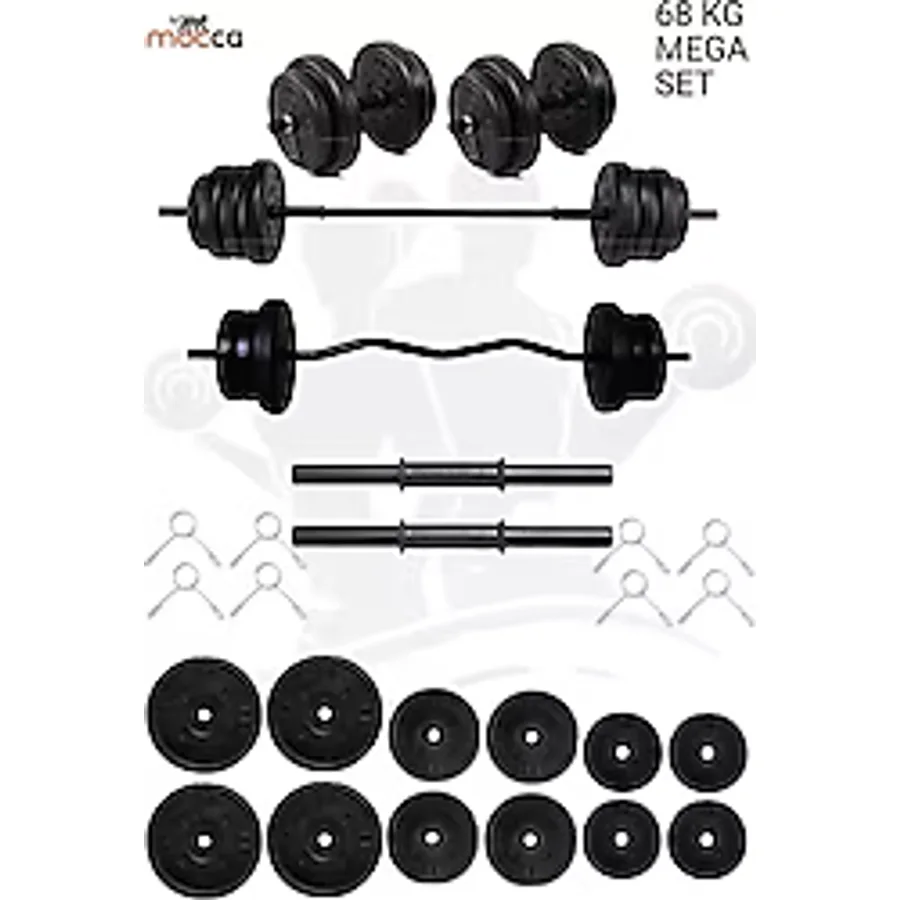 Moccastyle 68 kg Z Bar Megaset Halter ve Dambıl Seti