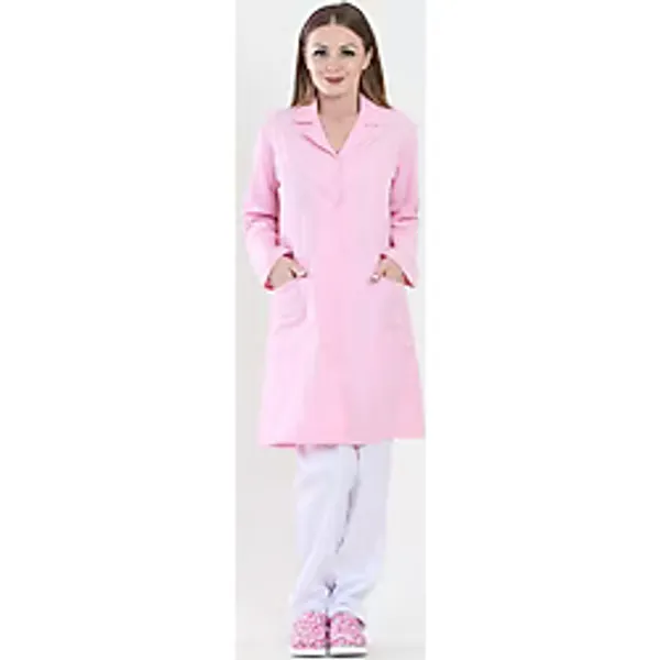 Moda Canel Uzun Boy Mono Yaka Kadın İş Önlüğü Pembe - 50