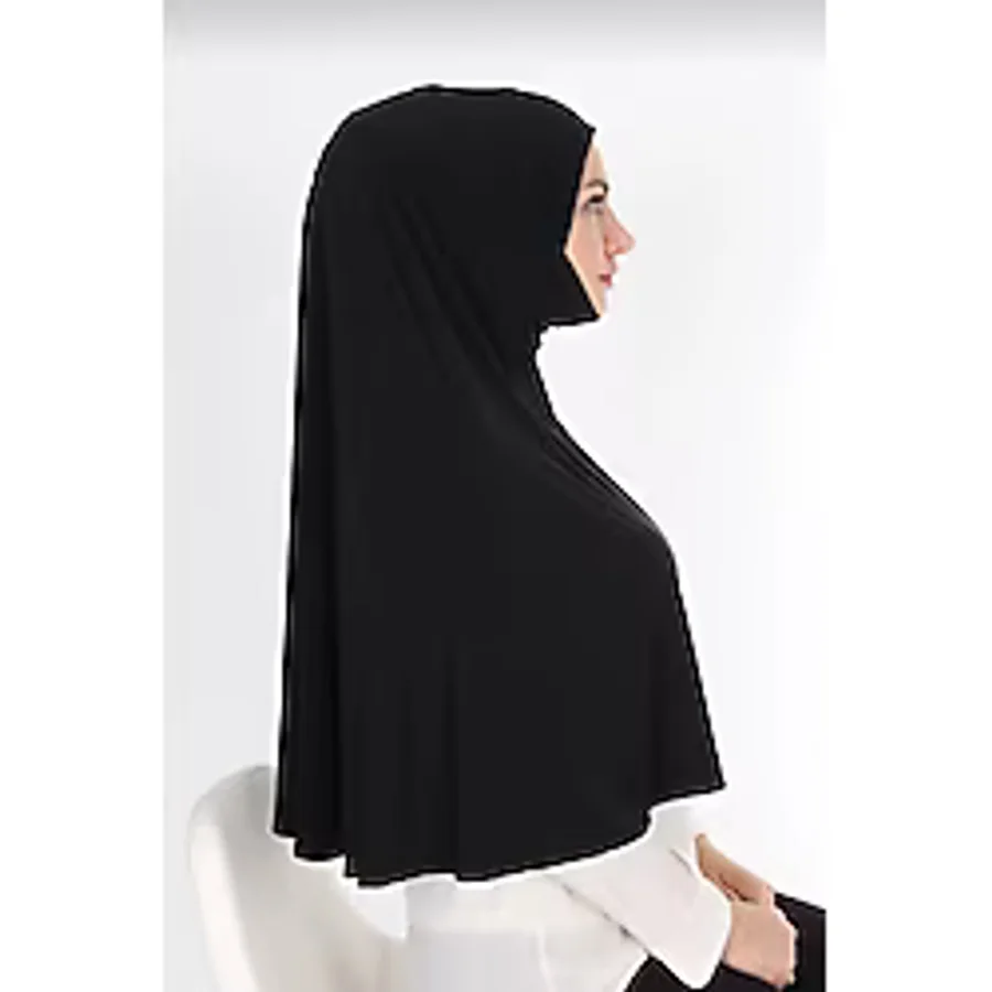 Moda Mevsimi Pratik Sandy Hazır Eşarp Namaz Örtüsü Siyah