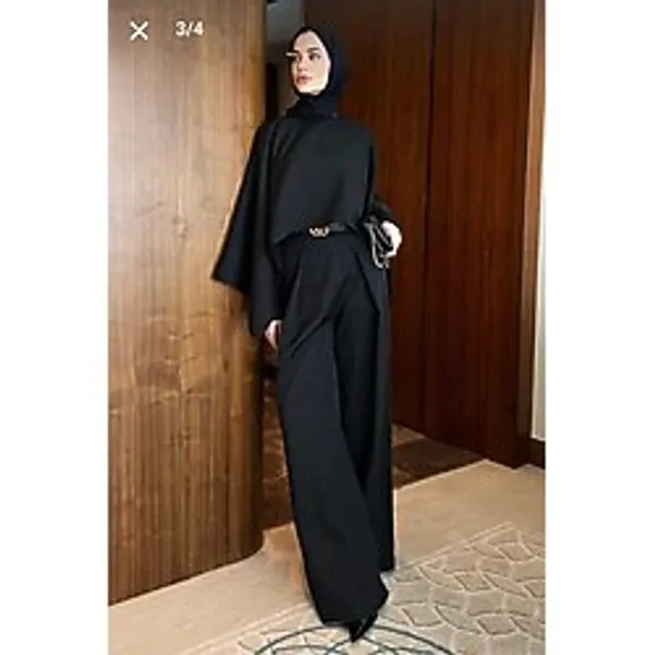 Moda Ulu Pelerinli İkili Takım Premium Tesettür Tulum