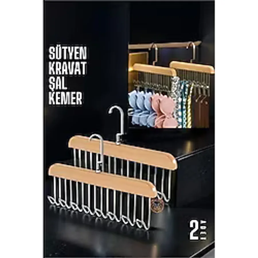 Modacar Dolap İçi Askı 2 Adet Sütyen Şal Kravat Kemer Çanta