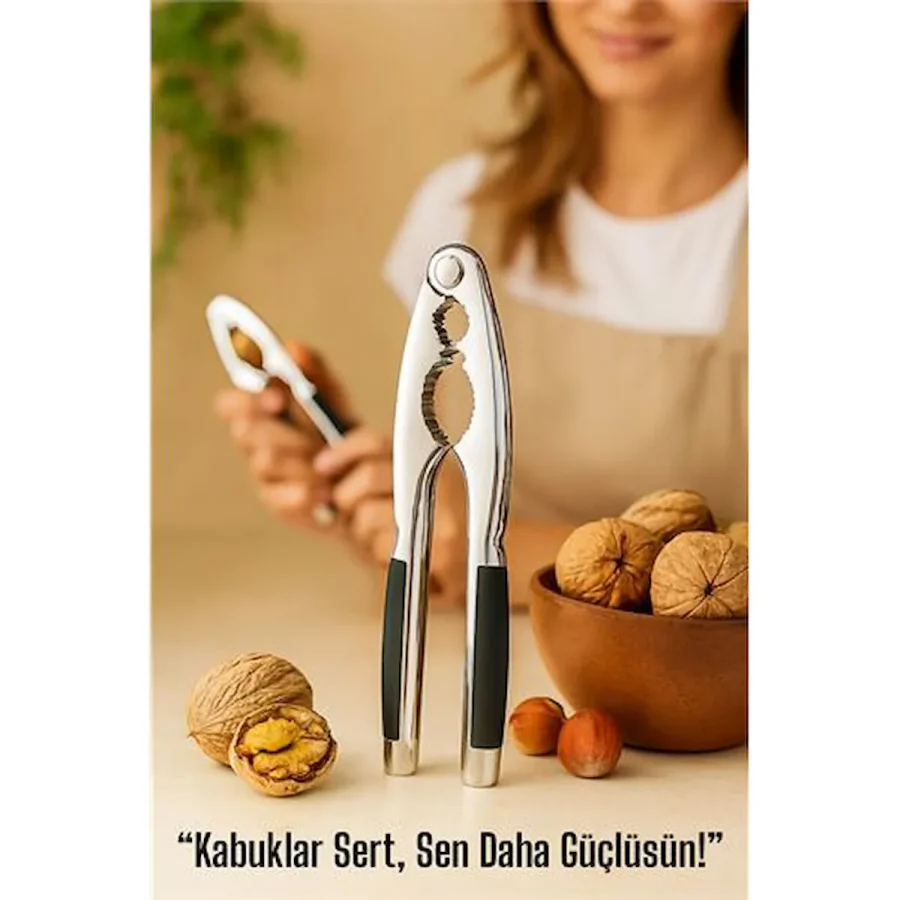 Modacar Metal Ceviz Kıracağı - Kauçuk Tutma Yerli Fındık, Ceviz, Badem İçin Ergonomik Kırıcı