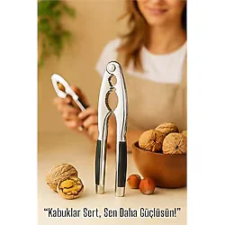 Modacar Metal Ceviz Kıracağı - Kauçuk Tutma Yerli Fındık, Ceviz, Badem İçin Ergonomik Kırıcı