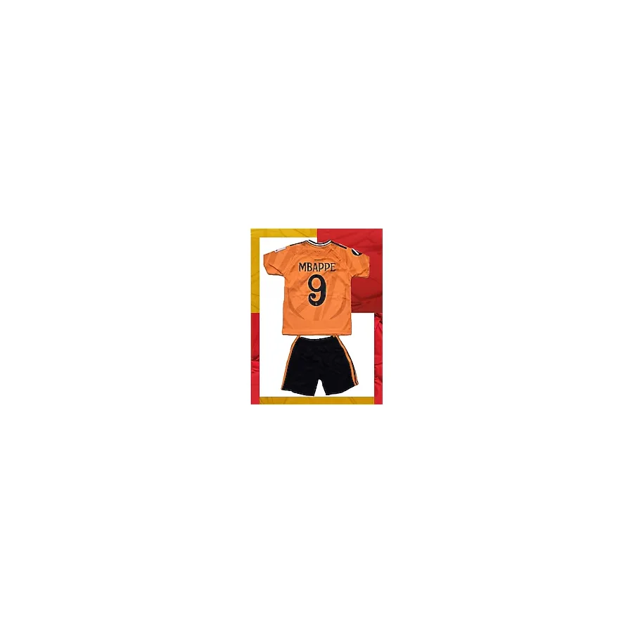 Modajur Mbappe 9 Real M. Turuncu Forma Çocuk Alt Üst Şort Tişört Takım 1. Kalite - 0 - 3 Ay