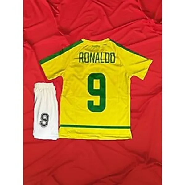 Modajur Ronaldo Alt Üst Çocuk Şort Tişört Forma Sarı Yeşil - 10 - 11 Yaş