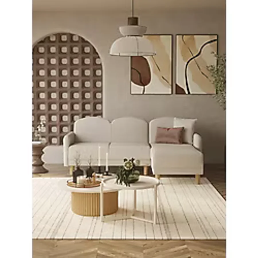 Modalife Bohem Köşe Takımı, İskandinav L Koltuk, Modern Köşe Koltuk, Uzanmalı, Yataklı Sandıklı