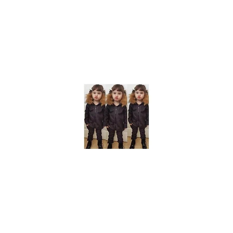 MODAVALS İTHAL KÜRKLÜ 3 İP ŞARDONLU UNISEX BEBEK VE ÇOCUK TULUM - KAHVE