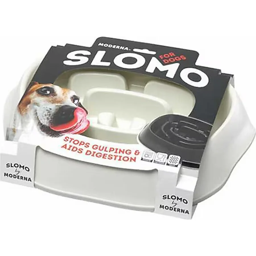 Moderna Slomo 950 ml Beyaz Hızlı Yeme Önleyici Mama Kabı