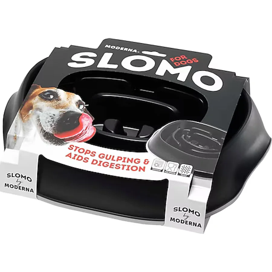 Moderna Slomo 950 ml Siyah Hızlı Yeme Önleyici Mama Kabı