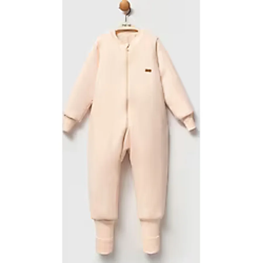 Moi Noi Baby Fermuarlı Bisiklet Yaka Uyku Tulumu Çoraplı Patikli 2,5 Tog Pudra