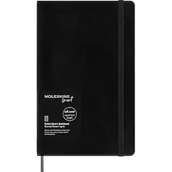 Moleskine Akıllı dizüstü bilgisayar, akıllı yazma sistemi, dijital akıllı not defteri, yumuşak kapaklı, çizgili sayfalar ve pratik lastik kilitli, büyük format 13 x 21, renk: siyah