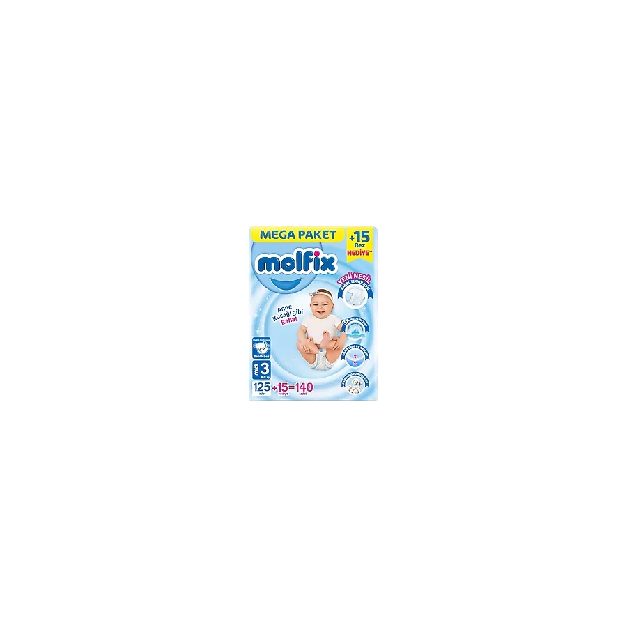 Molfix 3 Numara Midi 140'lı Bebek Bezi