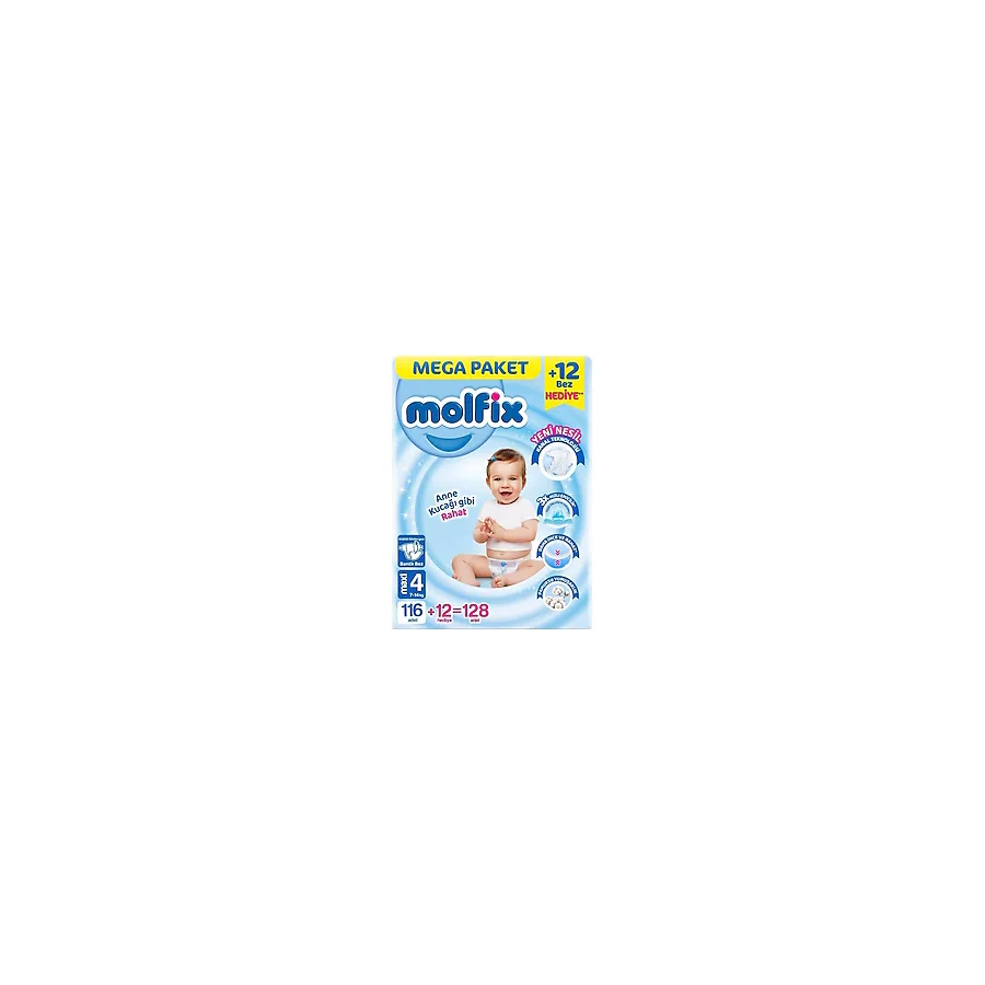 Molfix 4 Numara Maxi 128'li Bebek Bezi