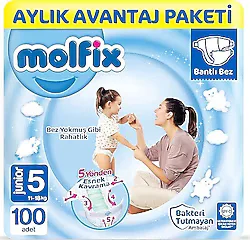 Molfix 5 Numara Junior 100'lü Bebek Bezi