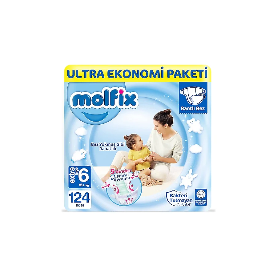 Molfix 6 Numara Extra Large 124'lü Bebek Bezi