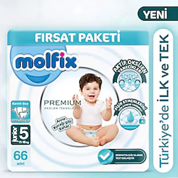 Molfix Premium 5 Numara Junior 66'lı Bebek Bezi