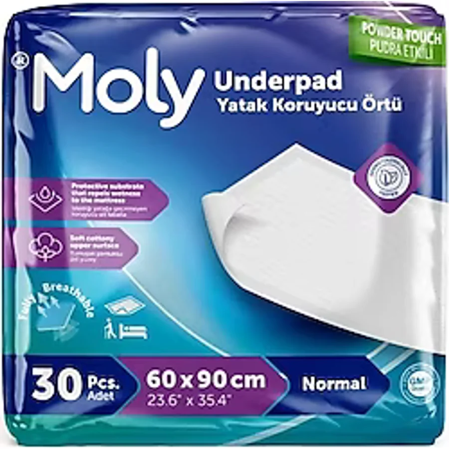 Moly 60x90 cm 30'lu Yatak Koruyucu Örtü