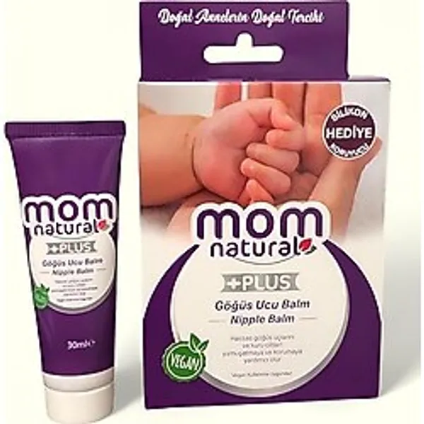MOM natural +Plus Vegan Göğüs Ucu Balm 30ml - Silikon Koruyucu HEDİYELİ