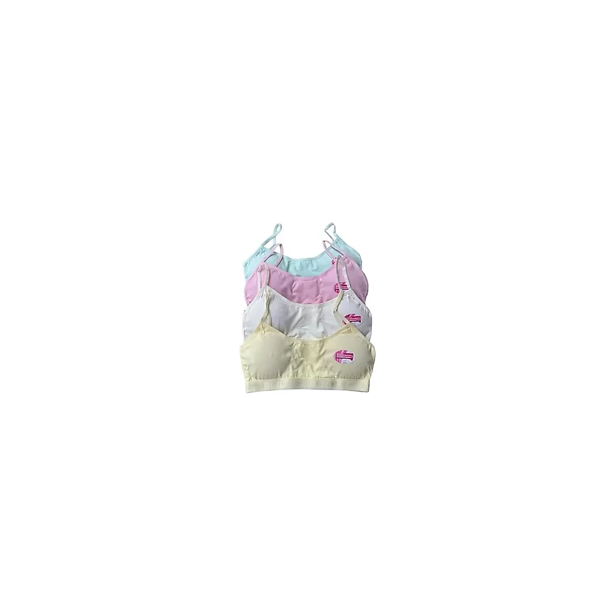 Mom's Lab Genç Kız Ip Askılı Pedli Alıştırma Sütyeni Yarım Atlet Büstiyer 4'Lü;Pastel-1 14-15 Yaş