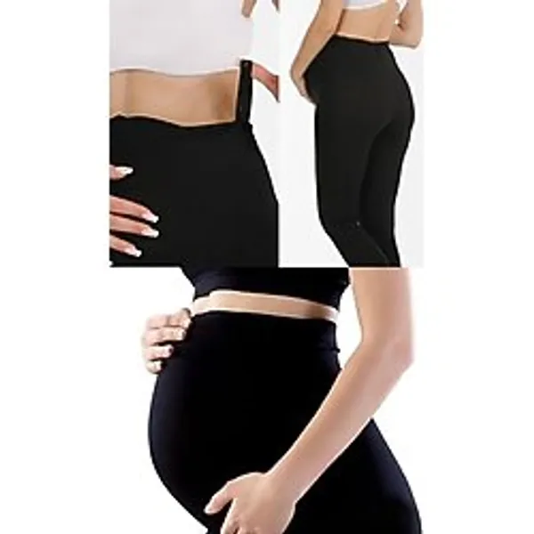 Mom's Lab Toparlayıcı Korse Etkili Rahat Ayarlanabilir Bel Hamile Taytı;Siyah10 38-40