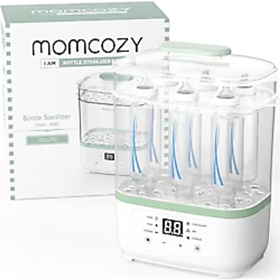 Momcozy 3'ü 1 Arada Elektrikli Biberon Sterilizatörü ve Kurutucu - Beyaz