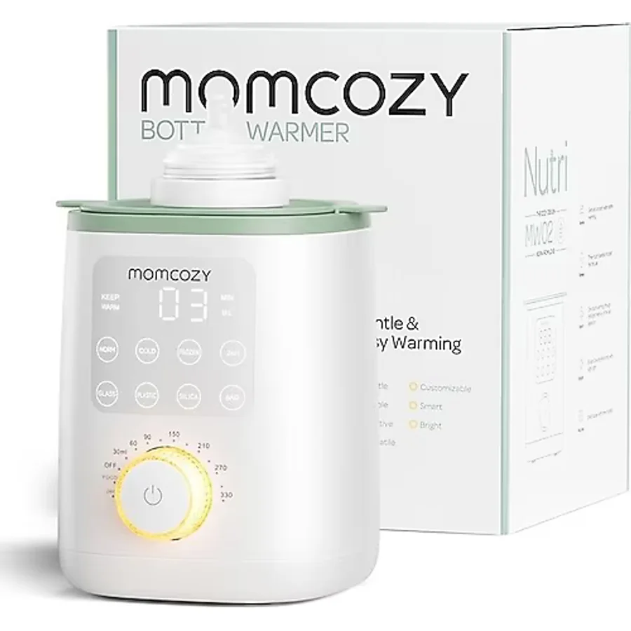 Momcozy Nutri 9'u 1 Arada Biberon Isıtıcı, Nazik Su Banyosu Isıtma, Gece Işığı, 24 Saat Sıcak Tutma