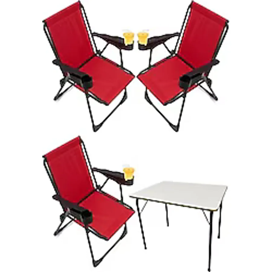 Moniev Silva 50x70 cm 3 Kişilik MDF Kamp Masa Sandalye Takımı