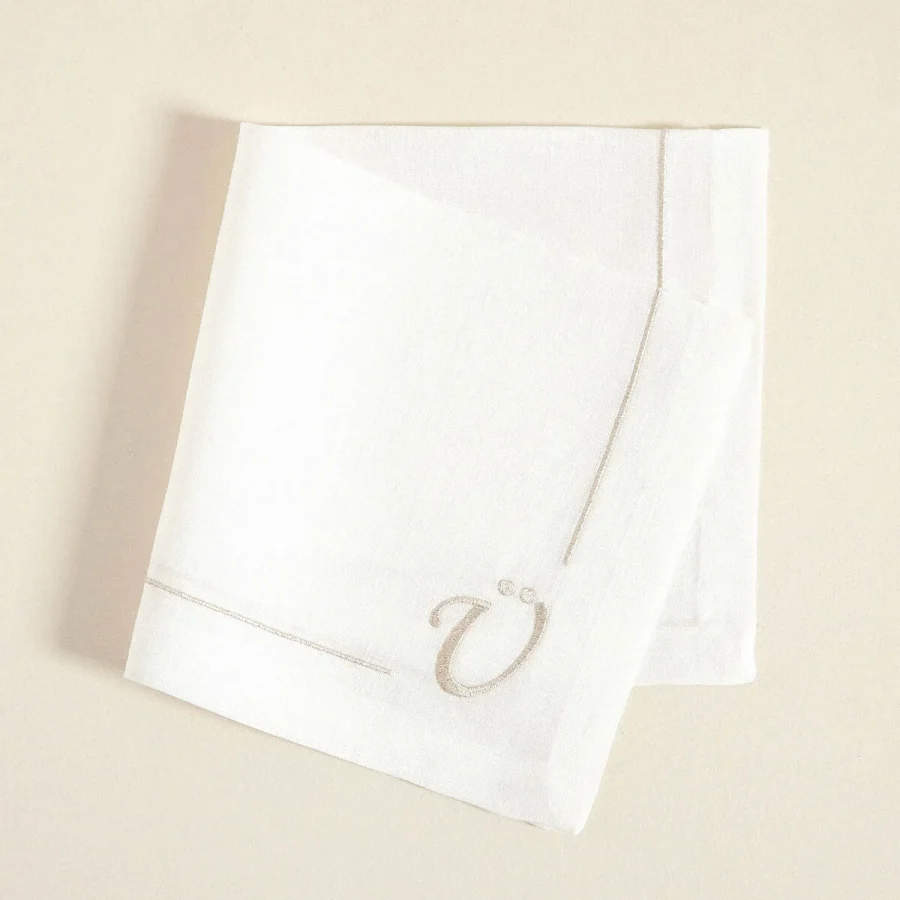 Monogram Peçete 45x45 cm Ekru