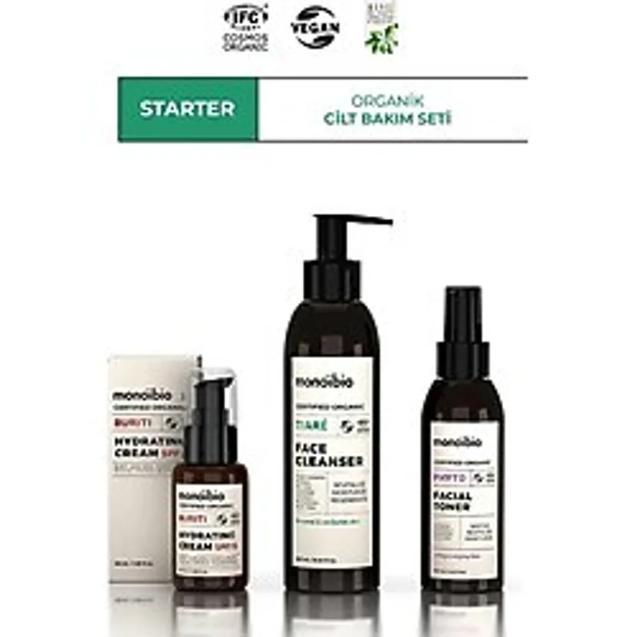 Monoibio STARTER Organik Cilt Bakım Seti - Cosmos Organic Sertifikalı & Vegan