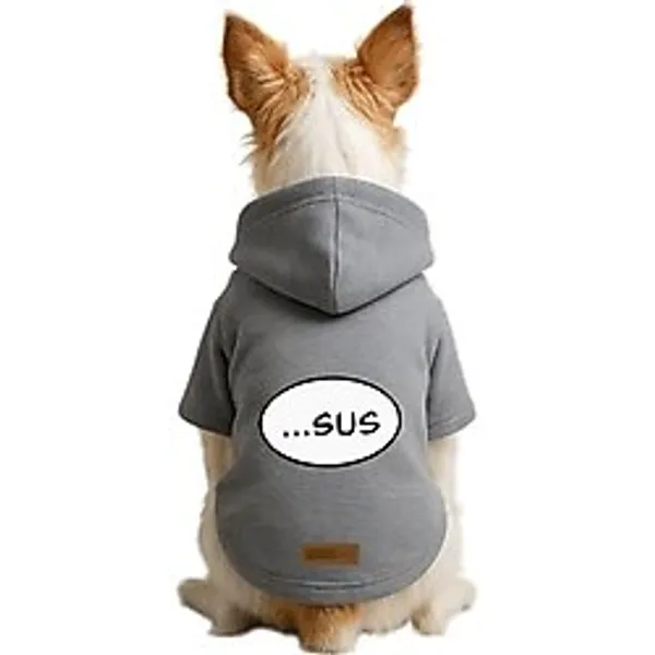 monopetz Baskılı İçi Polarlı Köpek Ve Kedi Kıyafeti Elbisesi - Gri Renk Kapüşonlu Hoodie B1F39 Xl